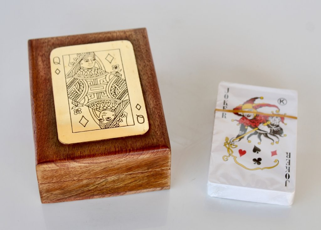 Brass & Wood Queen Single Card Box